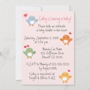 Twitter in Town Baby Shower 招待状