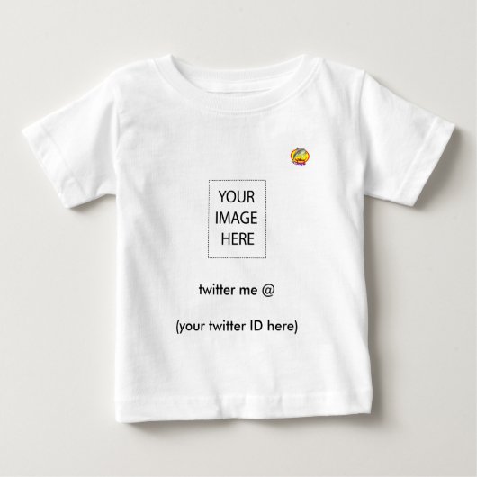 twitter me @ (twitter IDはこちら)ドルフィンデザイン ベビーTシャツ (正面)