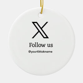 Twitter X ユーザー名 ソーシャルメディア QRコード追加 セラミックオーナメント