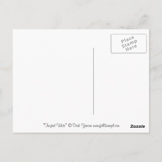 "Twizted White" ポストカード (裏面)