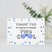 TWOクールなサングラス 2歳の誕生日パーティーお礼カード サンキューカード (スタンド正面)