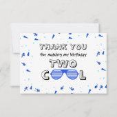 TWOクールなサングラス 2歳の誕生日パーティー お礼のメッセージカード サンキューカード (正面)