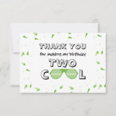 TWOクール サングラス 2歳の誕生日パーティー 紙皿 サンキューカード (正面)