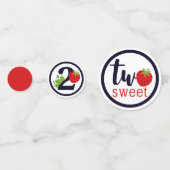 TWOスイートストロベリー誕生日ガール2年パーティー コンフェッティ (裏面)