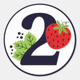 TWOスイートストロベリー誕生日ガール2年パーティー ラウンドシール