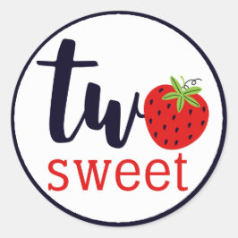 TWOスイートストロベリー誕生日ガール2年パーティー ラウンドシール