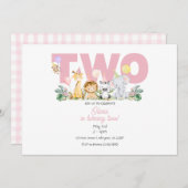 TWOワイルドサファリ誕生日招待状- 2nd誕生日 招待状 (正面/裏面)
