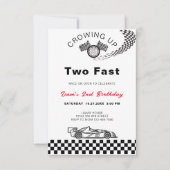 TWO高速誕生日ヴィンテージレースカーダウンロード 招待状 (正面)