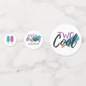 TWO カッコいい Kid's 2 Birthday Summer Ice ポップ・アートのパーティ コンフェッティ (正面)