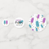 TWO カッコいい Kid's 2 Birthday Summer Ice ポップ・アートのパーティ コンフェッティ (裏面)