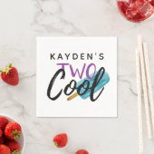 TWO カッコいい Kid's 2 Birthday Summer Ice ポップ・アートのパーティ スタンダードカクテルナプキン (インサイチュ)