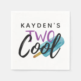 TWO カッコいい Kid's 2 Birthday Summer Ice ポップ・アートのパーティ スタンダードカクテルナプキン