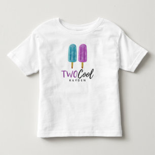 TWO カッコいい Kid's 2 Birthday Summer Ice ポップ・アートのパーティ トドラーTシャツ