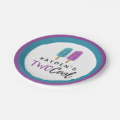 TWO カッコいい Kid's 2 Birthday Summer Ice ポップ・アートのパーティ ペーパープレート (アングル)