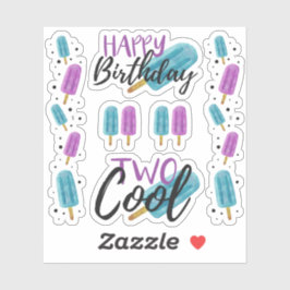 TWO クール Kid's 2nd Birthday Iceスクラップブックペーポップ・アートのジ シール