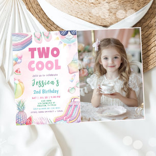 Two クール - Summer Girl 2nd Birthdayパーティー写真 招待状