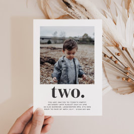 Two – スクエアフォト誕生日招待状 招待状