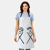 Two ミニマル Friends - Line Art エプロン (着用した状態)
