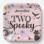 TWO 不気味 Girl Cute幽霊ハロウィーン2回目の誕生日 ペーパープレート (正面)