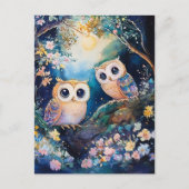Two adorable owls ポストカード (正面)