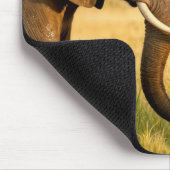 Two African Elephants In Savannah Grass マウスパッド (コーナー)