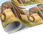 Two African Elephants In Savannah Grass ラッピングペーパー (ロールコーナー)