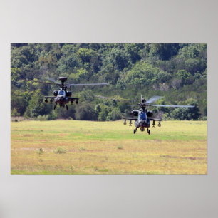 Two AH-64D Apache Helicopters ポスター