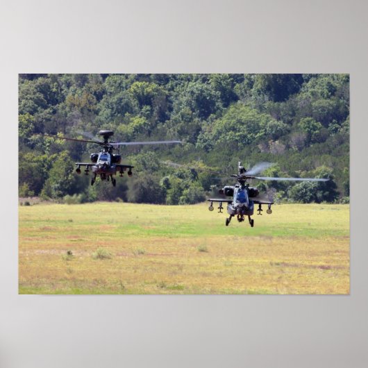 Two AH-64D Apache Helicopters ポスター (正面)