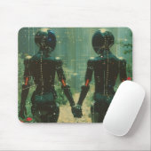 Two Androids Hand-in- Hand Mousepad マウスパッド (マウス)