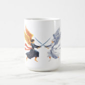 Two Angel with large sword with open wings コーヒーマグカップ (中央)