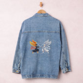 Two Angel with large sword with open wings デニムジャケット (ハンガー)
