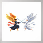 Two Angel with large sword with open wings ポスター (正面)