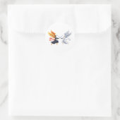 Two Angel with large sword with open wings ラウンドシール (バッグ)