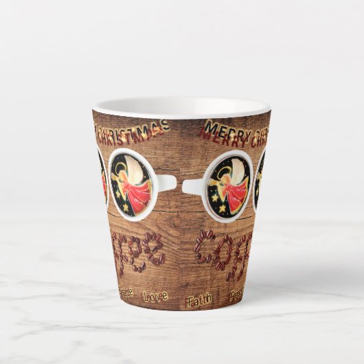 Two Angels and Two Coffee, Please Latte Mug カフェラテマグ (正面)