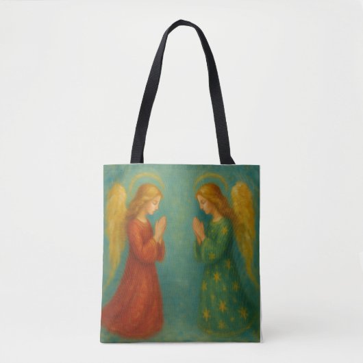 Two Angels Praying Tote Bag トートバッグ (正面)