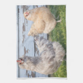Two Anime Chickens Farmhouse Kitchen Towel キッチンタオル (縦)
