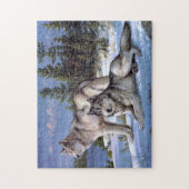 Two arctic wolves painting ジグソーパズル (縦)