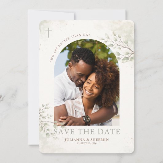 Two Are Better Than One Christian Save The Date 招待状 (正面)
