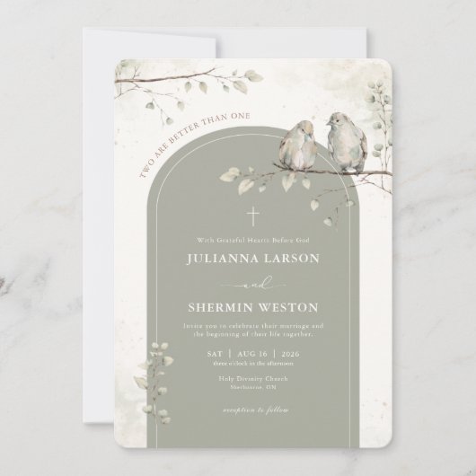 Two Are Better Than One Christian Wedding  招待状 (正面)