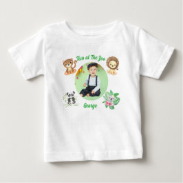 Two at the Zoo サファリ ジャングル 動物 誕生日 ベビーTシャツ