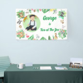 Two at The Zoo Safari Jungle Kids Photo Birthday 横断幕 (トレードショー)