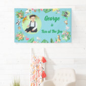 Two at The Zoo Safari Jungle Kids Photo Birthday 横断幕 (インサイチュ)