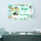 Two at The Zoo Safari Jungle Kids Photo Birthday 横断幕 (トレードショー)