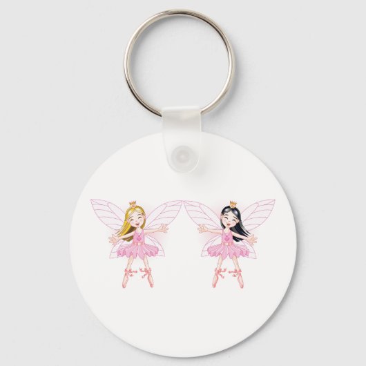 Two Ballerina Fairies Keychain キーホルダー (正面)
