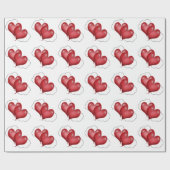 Two Balloon Hearts With Cloud Wrapping Paper ラッピングペーパー (フラット)