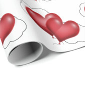 Two Balloon Hearts With Cloud Wrapping Paper ラッピングペーパー (ロールコーナー)
