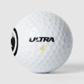 Two bamboos with bamboo leaves in circle Golf Ball ゴルフボール (ロゴ)