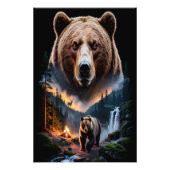 Two bears in the forest dark 5 フォトプリント            (正面)