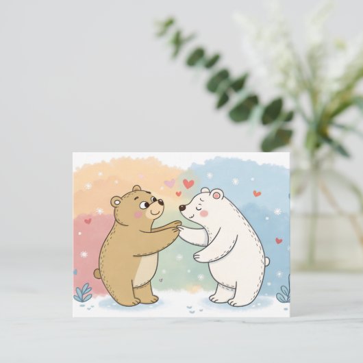 Two Bears One Heart ポストカード (スタンド正面)