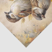 Two Beautiful Birds with Autumn or Fall Leaves 薄葉紙 (詳細)